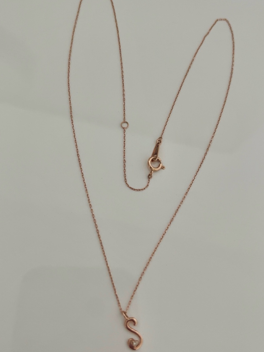 Rose Gold S Initial Pendant Necklace - Women Jewelry